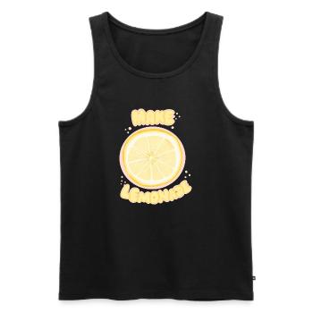 Zitronenlimo - Männer Premium Bio Tank Top - Schwarz - Vorne - AI Model Male 178 light (178cm)