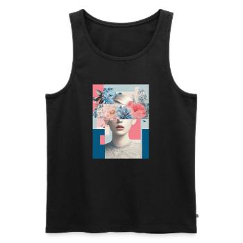 Abstrakte florale Weiblichkeit - Männer Premium Bio Tank Top - Schwarz - Vorne - Michal (187cm)