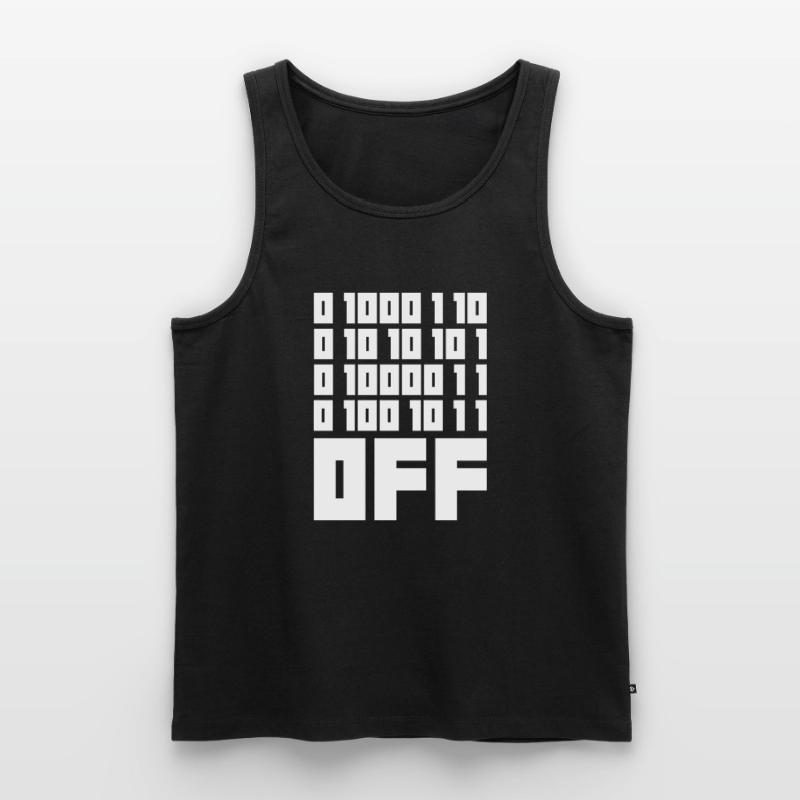 Binary Code F**k OFF – Humour Nerd & Geek Code Débardeur bio Premium Homme