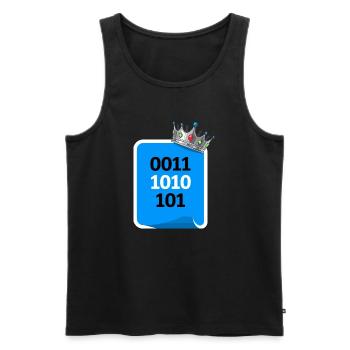 Binär-König - Männer Premium Bio Tank Top - Schwarz - Vorne - AI Model Male 178 light (178cm)