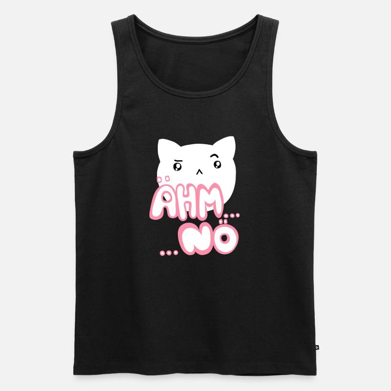 Ähm nö Kawaii Katze rosa - Männer Premium Bio Tank Top - Schwarz