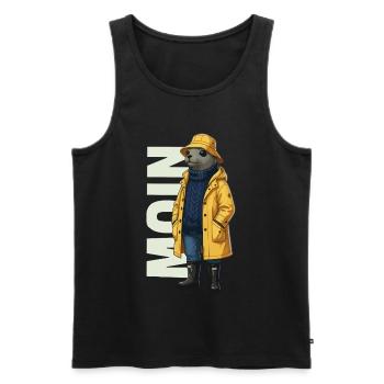 Seal Moin – Raincoat Design - Men's Premium Organic Tank Top - black - Front - Michal (187cm)