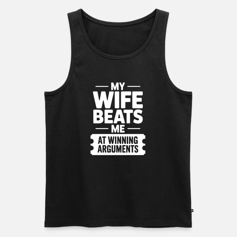 Witzige Rivalität: Gewinnende Argumente - Männer Premium Bio Tank Top - Schwarz