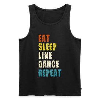 Line Dance Lifestyle Slogan - Men's Premium Organic Tank Top - black - Front - AI Model Male 178 light (178cm)