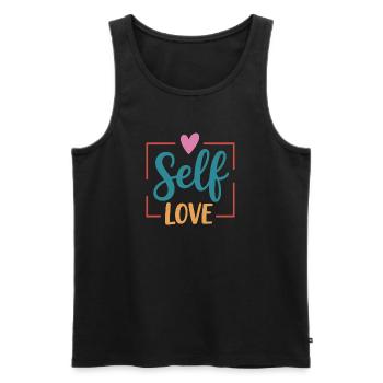 Self Love - Men's Premium Organic Tank Top - black - Front - AI Model Male 178 light (178cm)