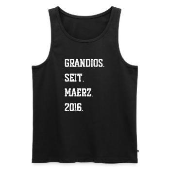 Geburtstag März 2016 - Männer Premium Bio Tank Top - Schwarz - Vorne - Michal (187cm)