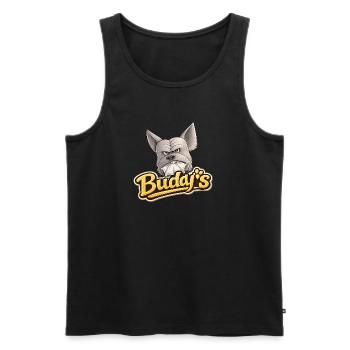 Buddy's Bulldog Logo - Männer Premium Bio Tank Top - Schwarz - Vorne - AI Model Male 178 light (178cm)