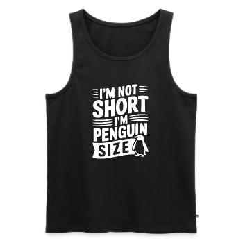 Je ne suis pas petit, je suis de la taille d’un pingouin - Débardeur bio Premium Homme - noir - Devant - Michal (187cm)