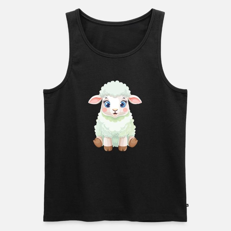 Pastell Lammchen Flauschig - Männer Premium Bio Tank Top - Schwarz
