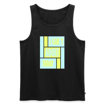 I Can't Adult Today Funny Adult Saying Logo - Men's Premium Organic Tank Top - black - Front - AI Model Male 178 light (178cm)