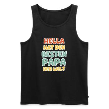 Spruch Hella - Männer Premium Bio Tank Top - Schwarz - Vorne - Michal (187cm)