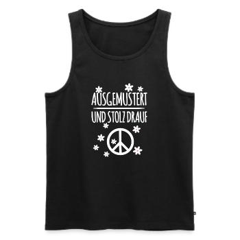 Peace Symbol Ausgemustert - Männer Premium Bio Tank Top - Schwarz - Vorne - AI Model Male 178 light (178cm)