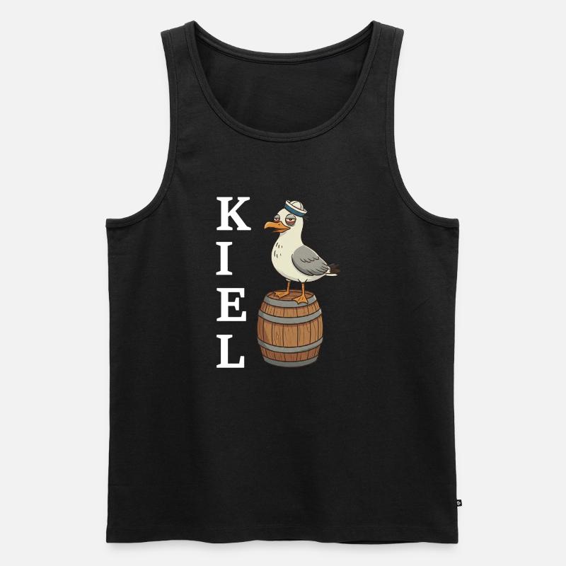 Kiel Möwe - Männer Premium Bio Tank Top - Schwarz
