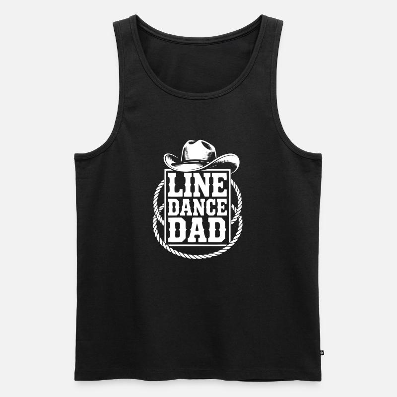 Line Dance Papa - Männer Premium Bio Tank Top - Schwarz