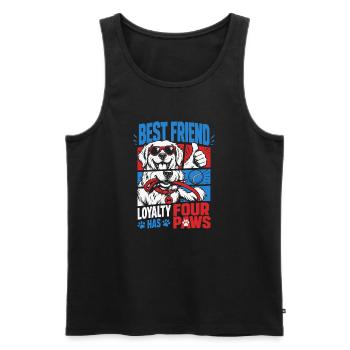 Best Friend Loyalty Four Paws - Männer Premium Bio Tank Top - Schwarz - Vorne - AI Model Male 178 light (178cm)