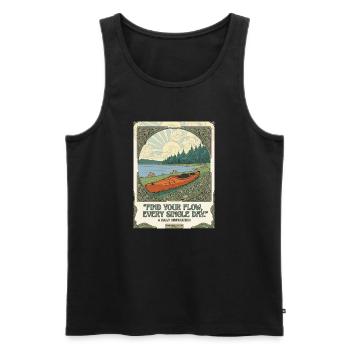 Finding Flow Daily: Kajak-Poster - Männer Premium Bio Tank Top - Schwarz - Vorne - Michal (187cm)