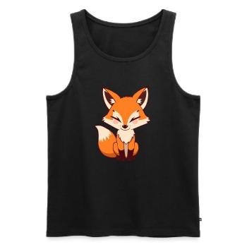 Niedlicher Fuchs Geschenk Naturliebhaber Wanderer - Männer Premium Bio Tank Top - Schwarz - Vorne - Michal (187cm)