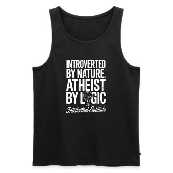 Von Natur aus introvertiert, von der Logik Atheist - Männer Premium Bio Tank Top - Schwarz - Vorne - Michal (187cm)