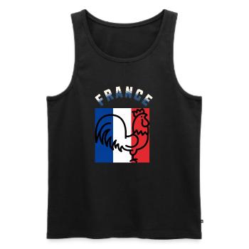 Hahn und Trikolore: Art Frankreich - Männer Premium Bio Tank Top - Schwarz - Vorne - Michal (187cm)