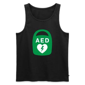 AED Heart Emergency Medical Icon - Men's Premium Organic Tank Top - black - Front - Michal (187cm)