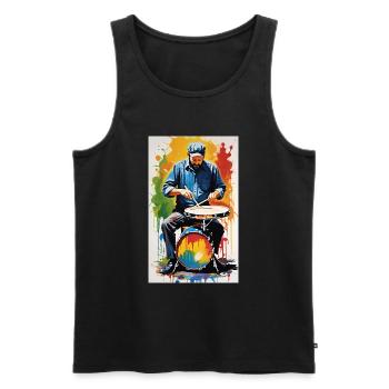 Percussion - Men's Premium Organic Tank Top - black - Front - Michal (187cm)
