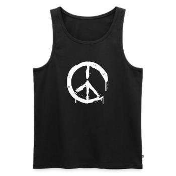 Vintage Peace Sign Retro Peace - Men's Premium Organic Tank Top - black - Front - AI Model Male 178 light (178cm)