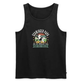 Schwinger Papa Wie ein normaler Papa nur viel cool - Männer Premium Bio Tank Top - Schwarz - Vorne - Michal (187cm)