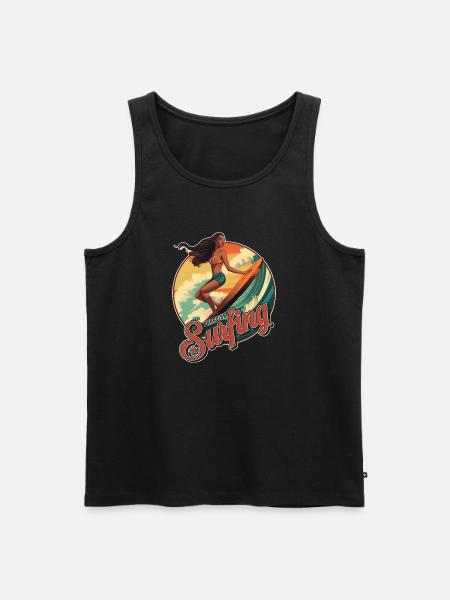 SURFING PARADISE!! - Men's Premium Organic Tank Top - black