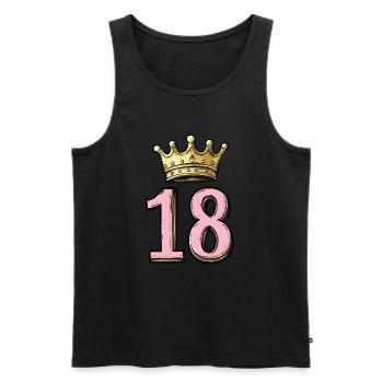 18 Zahl Krone - Männer Premium Bio Tank Top - Schwarz - Vorne - Michal (187cm)