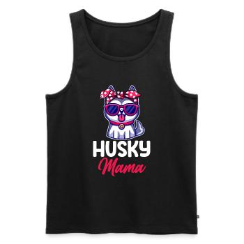 Hund Husky Mama - Männer Premium Bio Tank Top - Schwarz - Vorne - Michal (187cm)