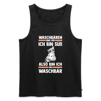 Tiermotiv Waschbär - Männer Premium Bio Tank Top - Schwarz - Vorne - AI Model Male 178 light (178cm)