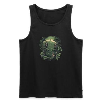 Monkey Monkey Jungle Nature Palm Trees Monkey Mountains Forest - Débardeur bio Premium Homme - noir - Devant - Michal (187cm)