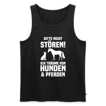 Pferde Pferdeliebhaber Hundeliebhaber Hunde - Männer Premium Bio Tank Top - Schwarz - Vorne - Michal (187cm)