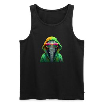 Elephant Africa Asia Animal Cool Elephants Colorful - Men's Premium Organic Tank Top - black - Front - Michal (187cm)