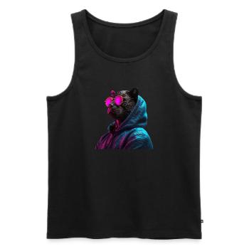 Black Panther with Sunglasses Colorful Natural - Men's Premium Organic Tank Top - black - Front - Michal (187cm)