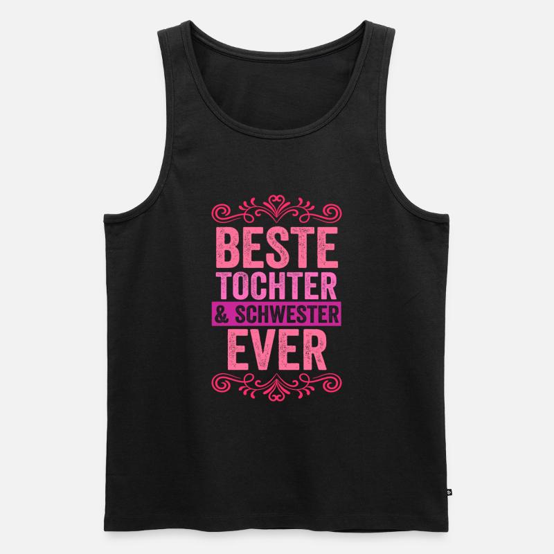 Tochter Schwester - Männer Premium Bio Tank Top - Schwarz