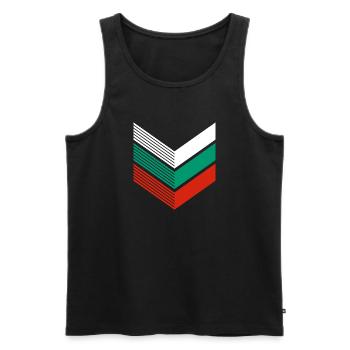 Drapeau de la Bulgarie Drapeau bulgare Sables d’or - Débardeur bio Premium Homme - noir - Devant - Michal (187cm)