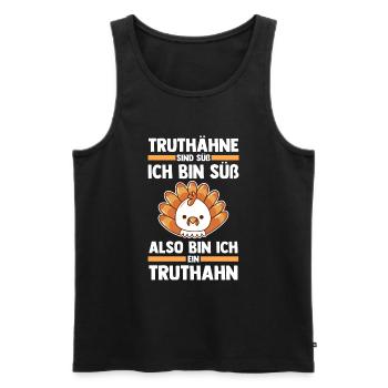 Truthuhn Truthahn - Männer Premium Bio Tank Top - Schwarz - Vorne - Michal (187cm)