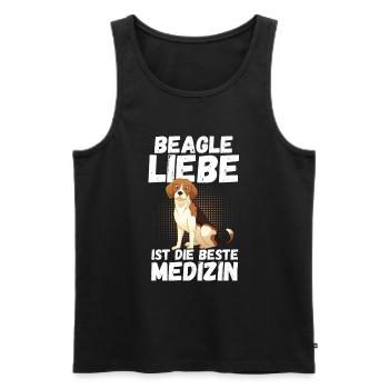 Dog Beagle - Men's Premium Organic Tank Top - black - Front - AI Model Male 178 light (178cm)