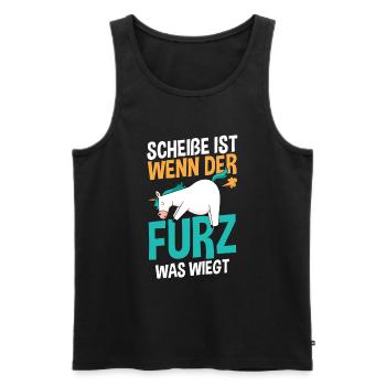 Shit Is When The Fart Weighs What - Men's Premium Organic Tank Top - black - Front - AI Model Male 178 light (178cm)
