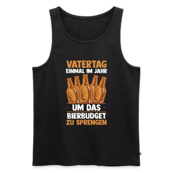 Papa Bier Vater Vatertag - Männer Premium Bio Tank Top - Schwarz - Vorne - Michal (187cm)