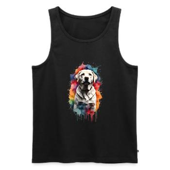 Labrador Retriever - Débardeur bio Premium Homme - noir - Devant - Michal (187cm)