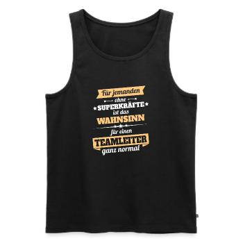 Teamleiter - Held - Männer Premium Bio Tank Top - Schwarz - Vorne - Michal (187cm)