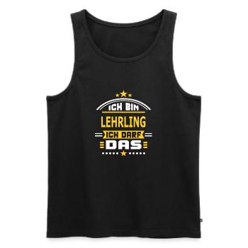 LEHRLING - Männer Premium Bio Tank Top - Schwarz - Vorne - Michal (187cm)