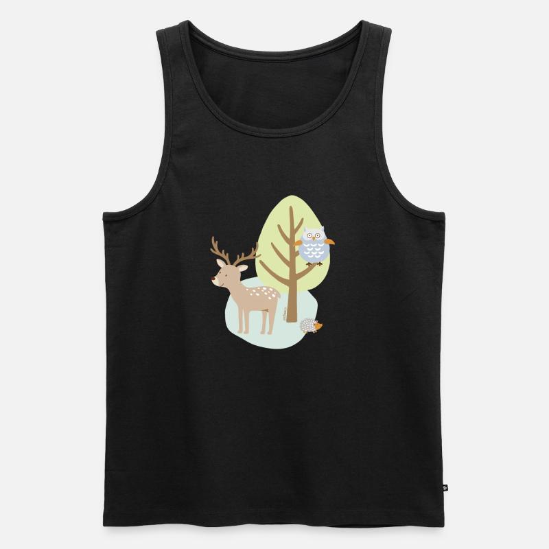 Patch_Hirsch2 - Männer Premium Bio Tank Top - Schwarz