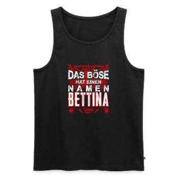 BETTINA - Böse - Männer Premium Bio Tank Top - Schwarz - Vorne - Michal (187cm)