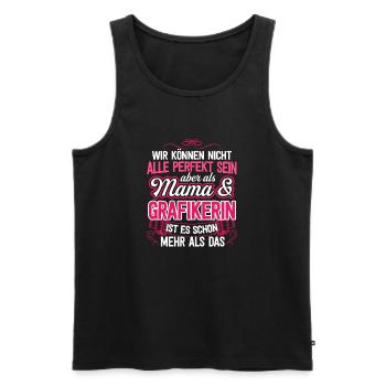 GRAFIKERIN - Mama - Männer Premium Bio Tank Top - Schwarz - Vorne - Michal (187cm)