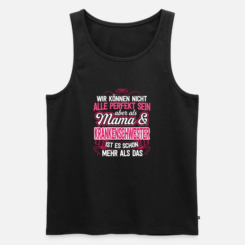 KRANKENSCHWESTER - Mama - Männer Premium Bio Tank Top - Schwarz