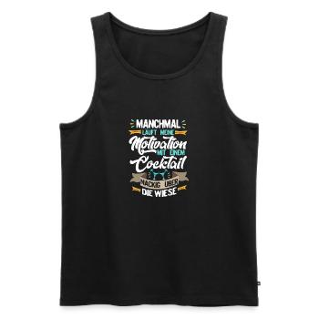 Motivation - Männer Premium Bio Tank Top - Schwarz - Vorne - Michal (187cm)