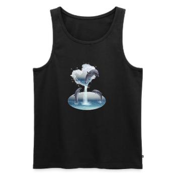 The Heart From The Dolphins - Männer Premium Bio Tank Top - Schwarz - Vorne - Michal (187cm)